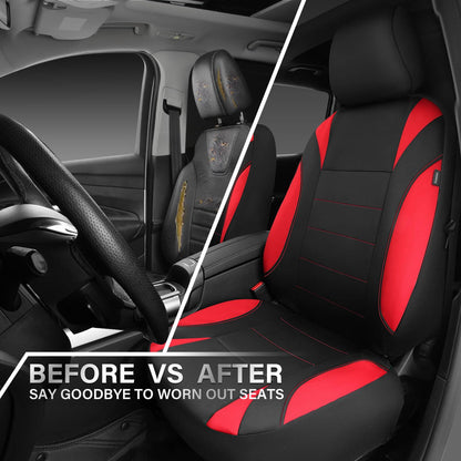 CAR PASS Waterproof Car Seat Covers Front Seats Only with 5mm Composite EVA, Neoprene Car Seat Cover with Separate Headrest Cover, Quick Setup Universal Fit for Car SUV Trucks,Airbag Compatible（Gray