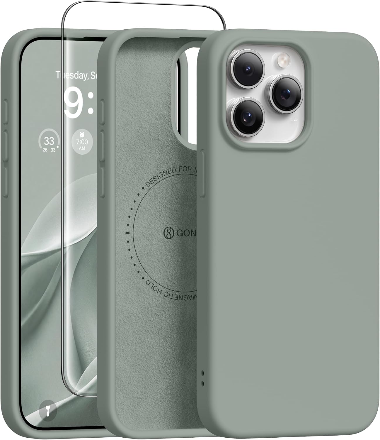 GONEZ Magnetic for iPhone 17 Pro Max Case, Silicone Cover Stone