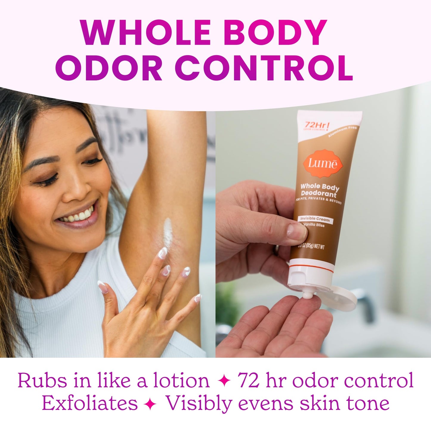 Lume Whole Body Deodorant - Cream Tube - 3 oz (Clean Tangerine)