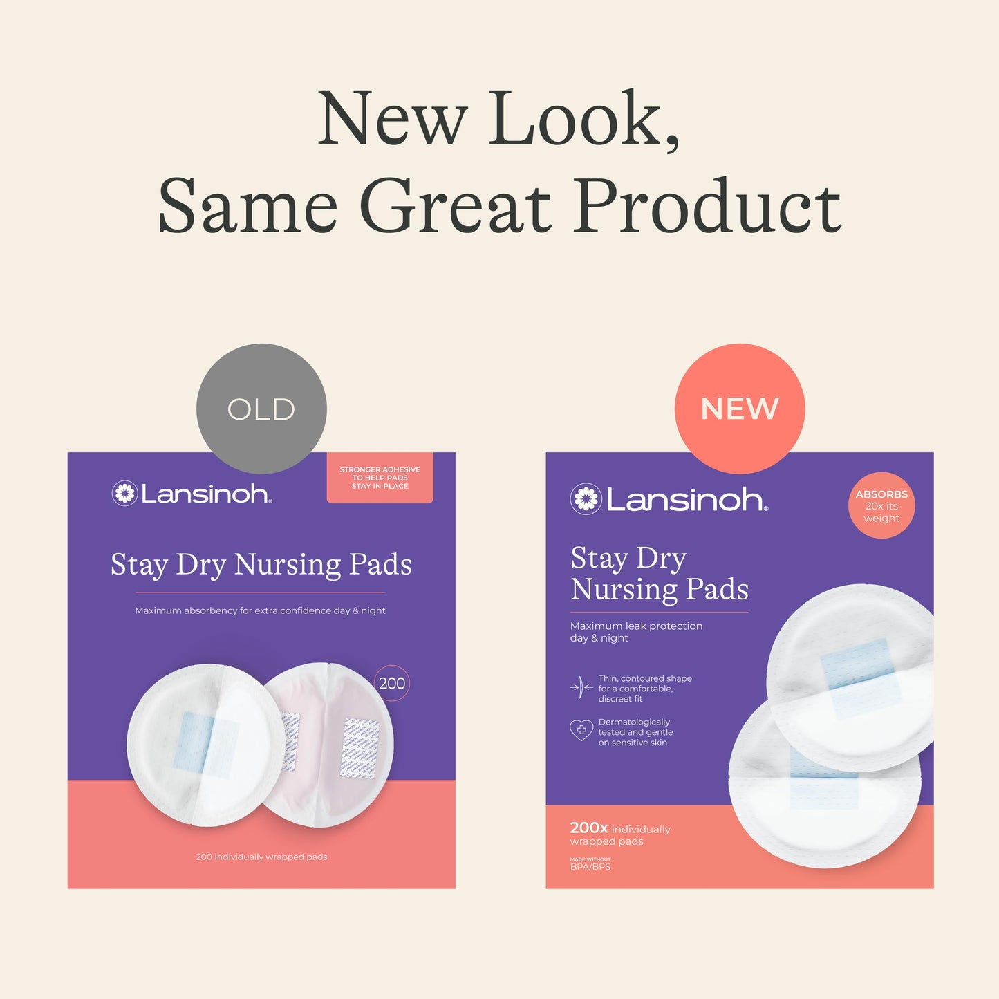 Lansinoh Stay Dry Disposable Nursing Pads, 100 Count