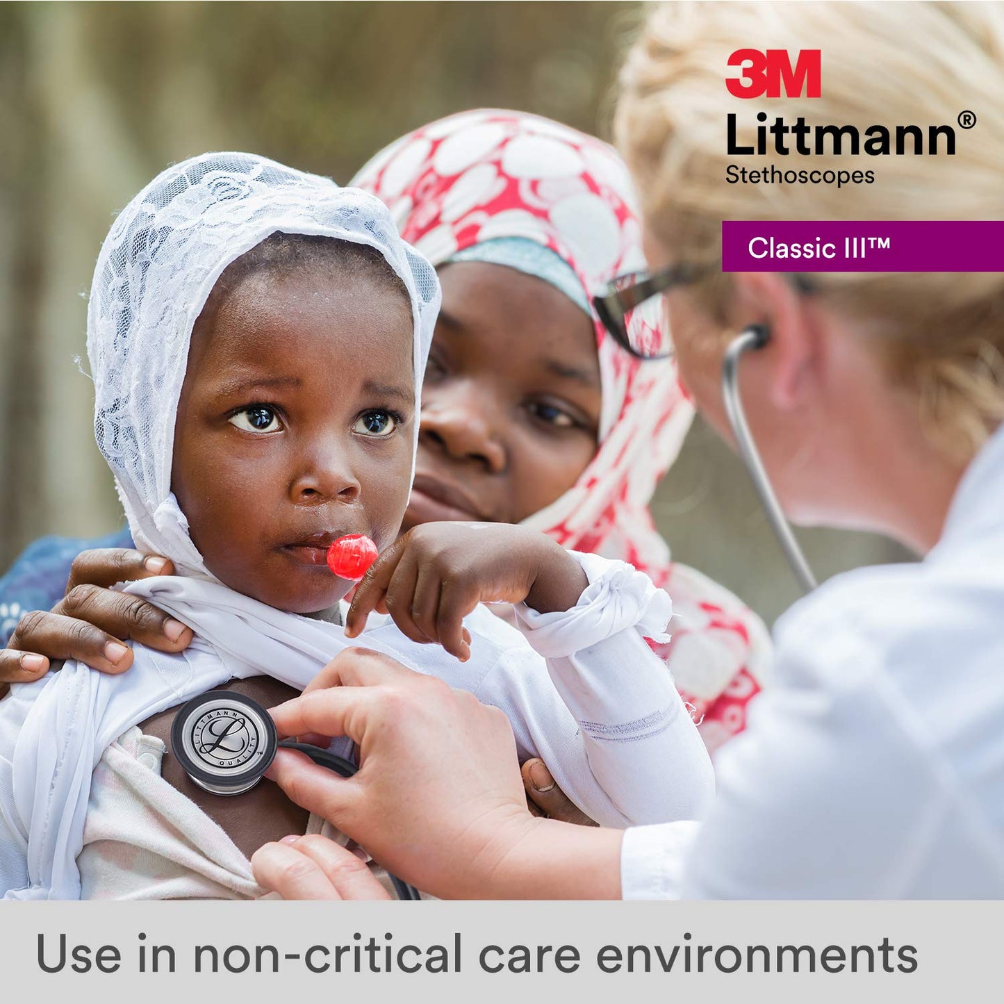 3M Littmann Classic III Monitoring Stethoscope, 5803, More Than 2X as Loud, Weighs Less, Stainless Steel Black-Finish Chestpiece, 27" Black Tube, Stem and Headset