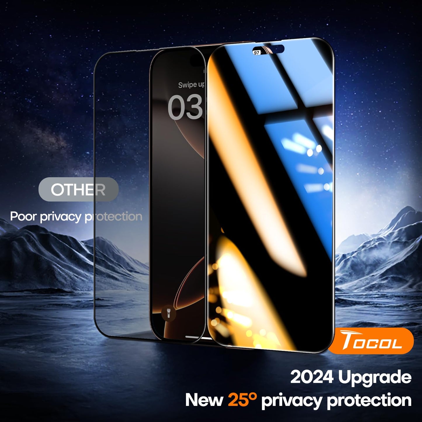 TOCOL for iPhone 17 Pro Max Screen Protector, Clear