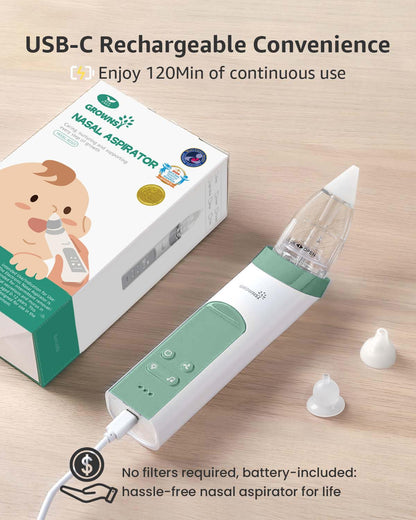 GROWNSY Nasal Aspirator for Baby, Electric Nose Sucker, Powerful Suction