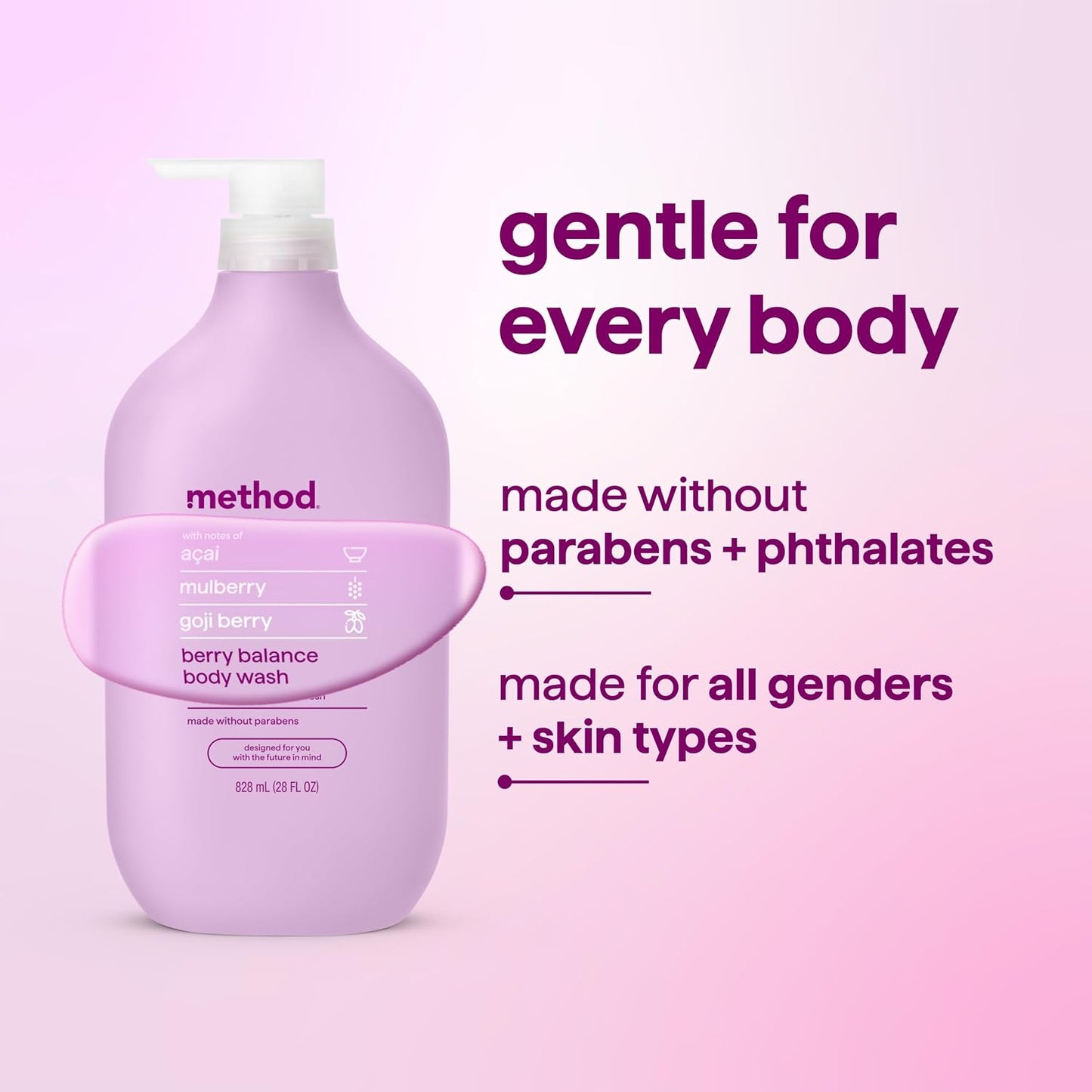 Method Body Wash, Island Mist-Leaves Skin Feeling Soft & Moisturized, Made Without Parabens, Notes of Hibiscus, Mango Nectar & Passion Fruit, 28 fl oz