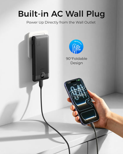 VEGER Portable Charger for iPhone, Power Bank Built in Cables and Wall Plug
