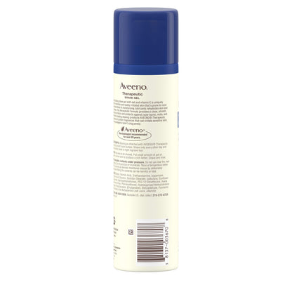 Aveeno Therapeutic Shave Gel with Oat and Vitamin E to Help Prevent Razor Bumps and Soothe Dry and Sensitive Skin, No Added Fragrances and Non-Comedogenic, 7 oz (Pack of 3)