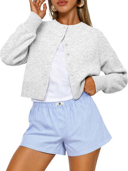 Trendy Queen Cropped Cardigan Sweaters for Women Fall Fashion Clothes 2026