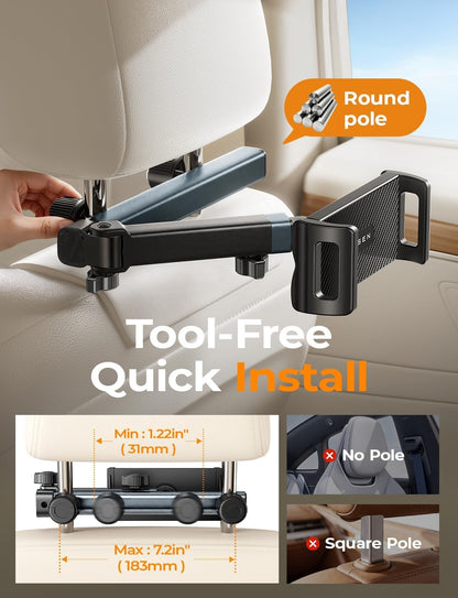 LISEN iPad Holder for Car Tablet Mount, Road Trip Essentials Kids Back Seat