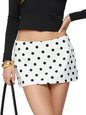 Danysu Stretchy Mini Skorts Low Waist Skirt with Shorts Side Slit Skirts