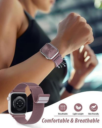 Nylon Loop Sport Band Compatible with Apple Watch Bands 38mm 40mm 41mm 42mm for Women Men, iWatch Wrist Straps for Se, Series 11 10 9 8 7, Breathable, Soft Band Ideal for Outdoor