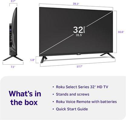 Roku 32-Inch Select Series Smart TV 2026-720p HD TV - RokuTV