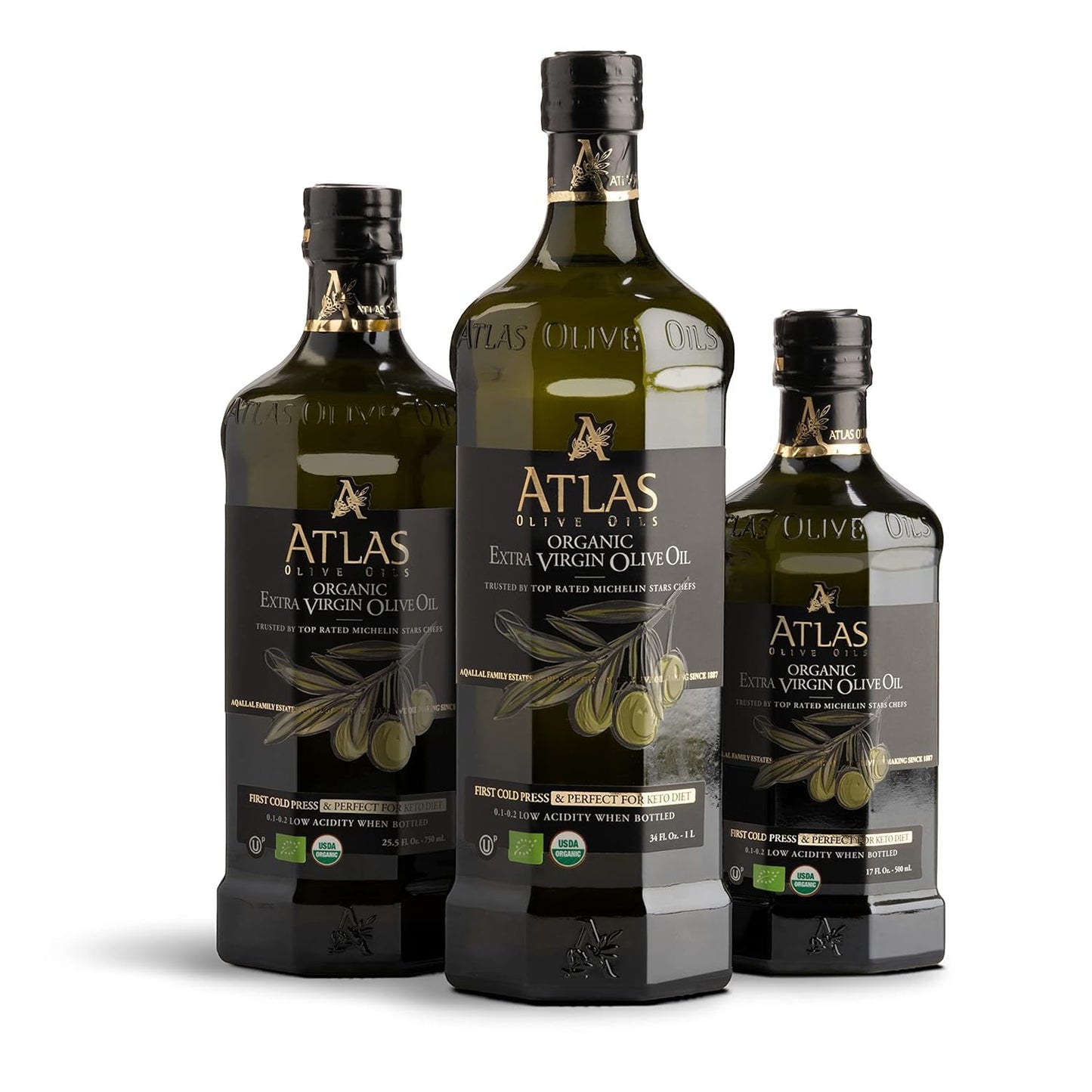 Atlas Organic Extra Virgin Olive Oil, Moroccan, High Polyphenol, 1 L