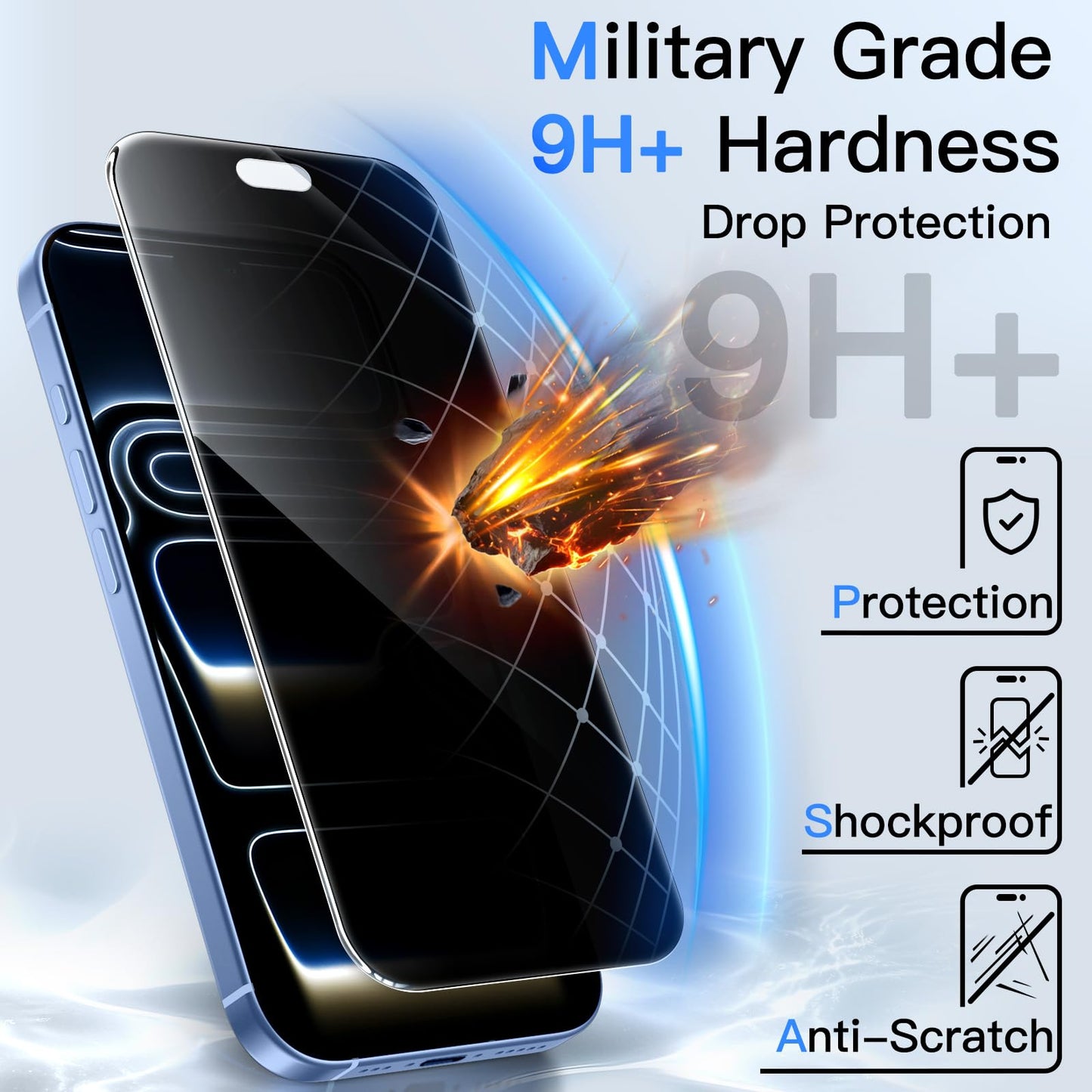 JETech Privacy Screen Protector for iPhone 17 Pro Max, 2-Pack