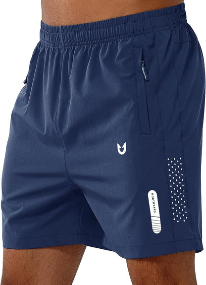 NORTHYARD Men's Athletic Running Shorts Gym Workout 7"/9"/5" Zipper Pockets