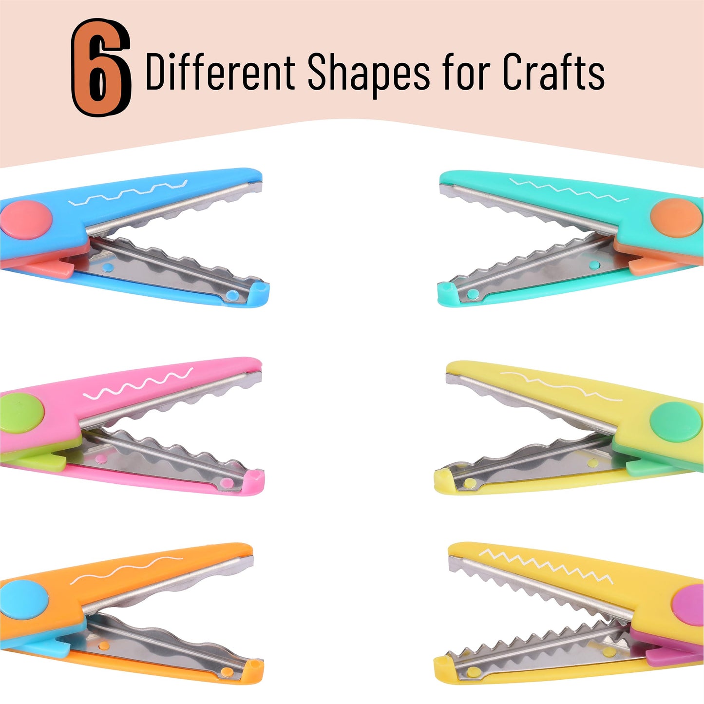 Mr. Pen- Craft Scissors Decorative Edge, 6 Pack, Bright Zig Zag Scissors