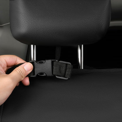 CAR PASS Universal FIT Piping Leather Car Seat Cover, for suvs,Van,Trucks,Airbag Compatible,Inside Zipper Design and Reserved Opening Holes (Full Set, Black and Red)
