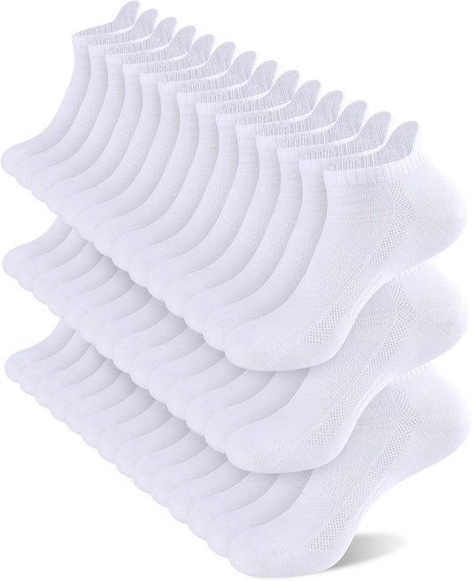 shnn 14 Pairs Mens/Womens Ankle Socks Breathable Casual Low Cut Short Socks for Men/Women with Heel Tab