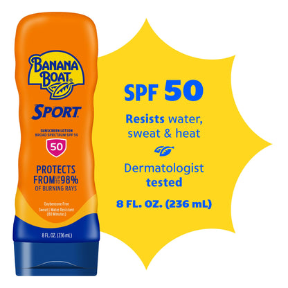 Banana Boat Sport Ultra Sunscreen Lotion SPF 30, Travel Size 3oz Twin Pack, Sweat & Water Resistant Sunblock for Active Lifestyle(Pack of 2)