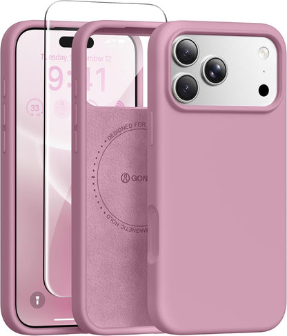 GONEZ Magnetic for iPhone 17 Pro Max Case, Silicone Cover Stone