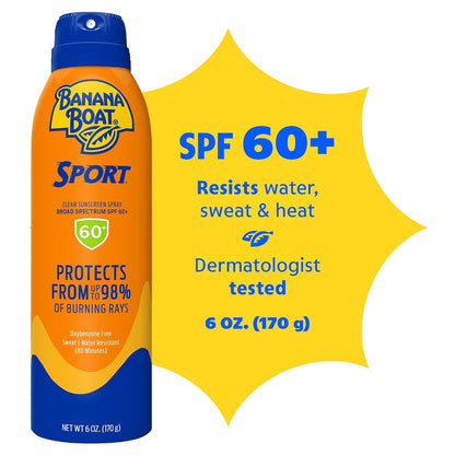 Banana Boat Sport SPF 50 Sunscreen Spray, 6 oz (2 Pack)