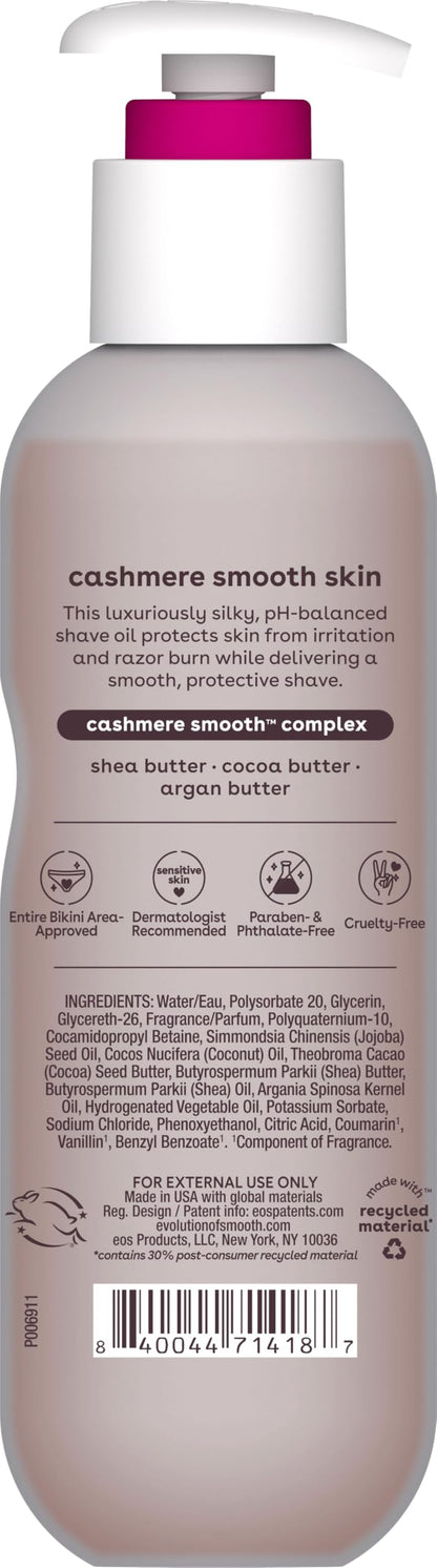 eos Vanilla Cashmere Shave Oil- Moisturizing Natural Shea Butter, 6 fl oz