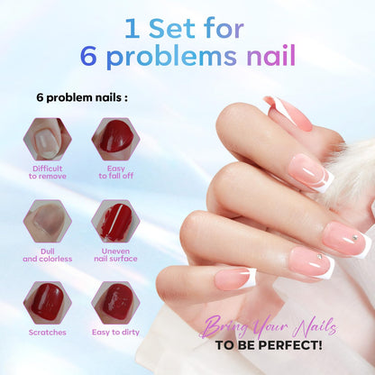 modelones Gel Top Base Coat Set 15ml 2026 Upgrade No Wipe Super Shine