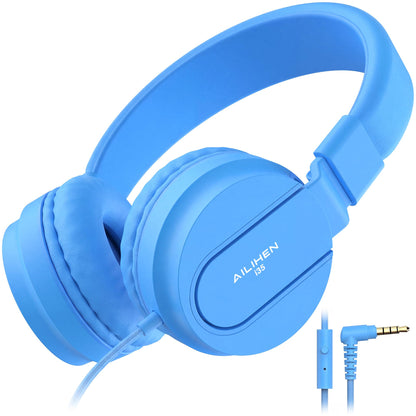 AILIHEN I35 Kids Headphones for School with Mic, 93dB Safe Volume, Orange