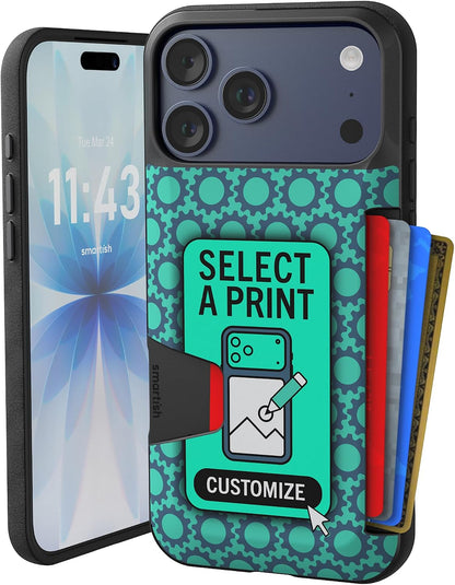 Smartish® iPhone 13 Wallet Case - Wallet Slayer Vol. 1 [Slim + Protective] Credit Card Holder - Drop Tested Hidden Credit Card Slot Cover for Apple iPhone 13 - Black Tie Affair
