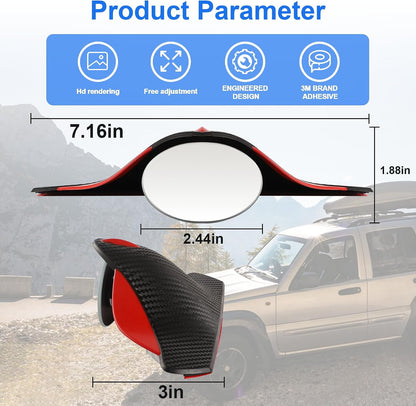 LivTee Blind Spot Car Mirror, HD Glass Frameless Convex Side Mirror Blindspot, Wide Angle Rear View Mirrors for SUVs, Trucks and RVs - Car Accessories