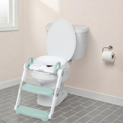 Ingenuity My Size Potty Pro 2-in-1 Potty Training Toilet, Floor Potty with Removable Potty Seat for Standard Toilets, Realistic Flushing Sound, for Toddlers Ages 18+ Months, Up to 50 lb