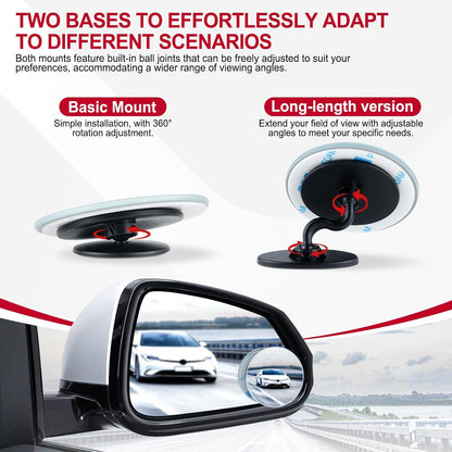 LivTee Blind Spot Car Mirror, HD Glass Frameless Convex Side Mirror Blindspot, Wide Angle Rear View Mirrors for SUVs, Trucks and RVs - Car Accessories