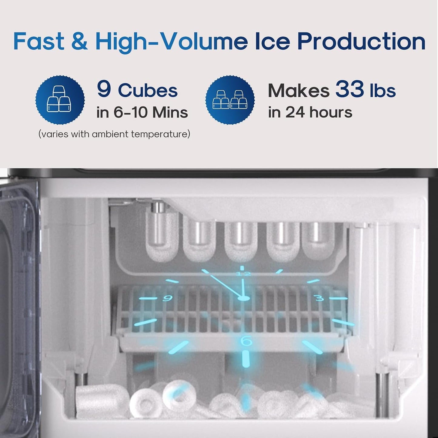 ICEPURE Water Cooler Dispenser with Built-in Ice Maker, 33lbs/24H
