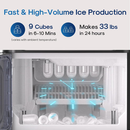 ICEPURE Water Cooler Dispenser with Built-in Ice Maker, 33lbs/24H