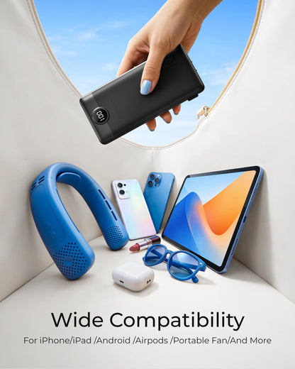 VEGER Portable Charger for iPhone, Power Bank Built in Cables and Wall Plug
