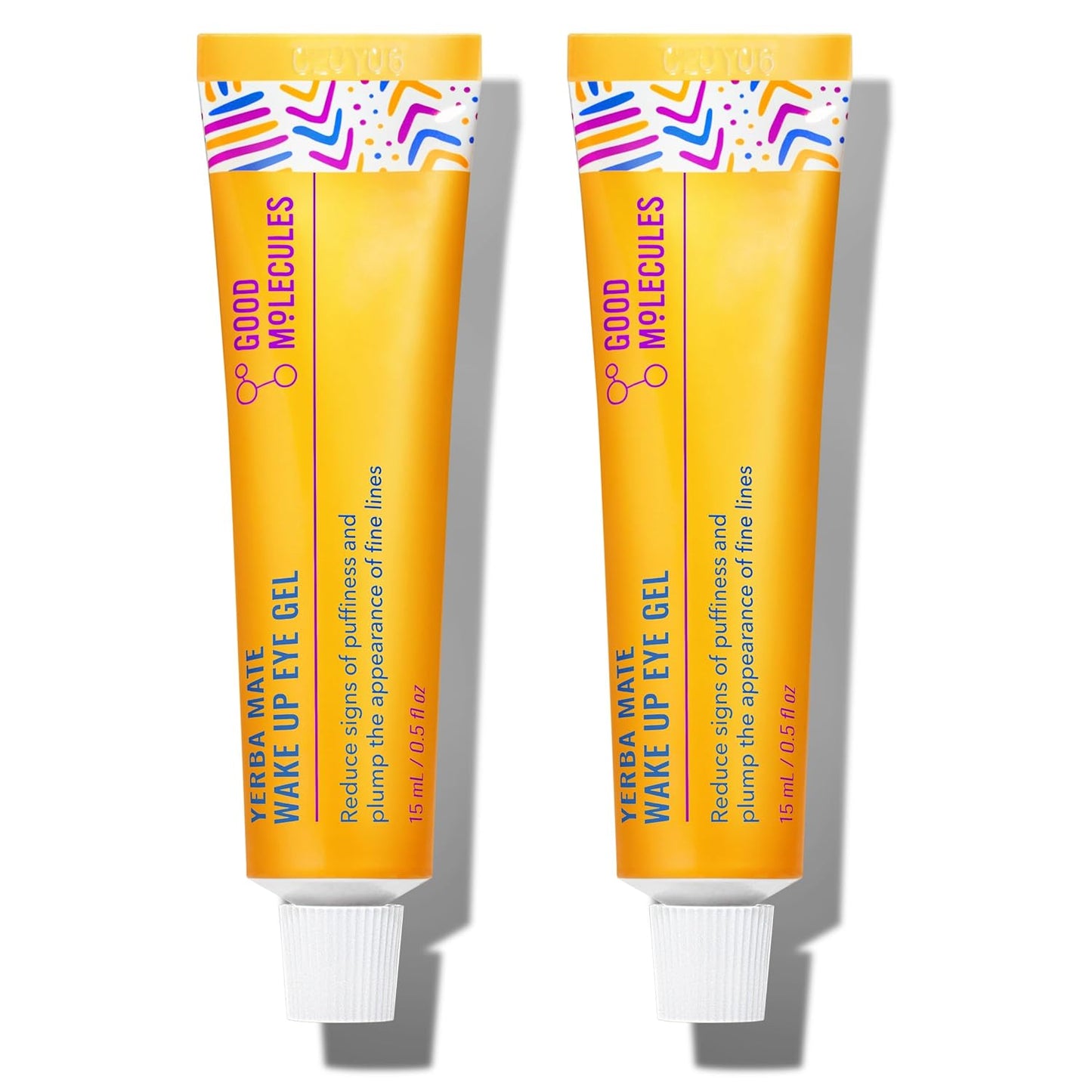 Good Molecules Yerba Mate Wake Up Eye Gel Pack 2 – 15 ml Each | Hydrating Under Eye Gel with Hyaluronic Acid & Caffeine for Dark Circles and Puffiness