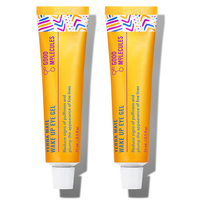 Good Molecules Yerba Mate Wake Up Eye Gel Pack 2 – 15 ml Each | Hydrating Under Eye Gel with Hyaluronic Acid & Caffeine for Dark Circles and Puffiness