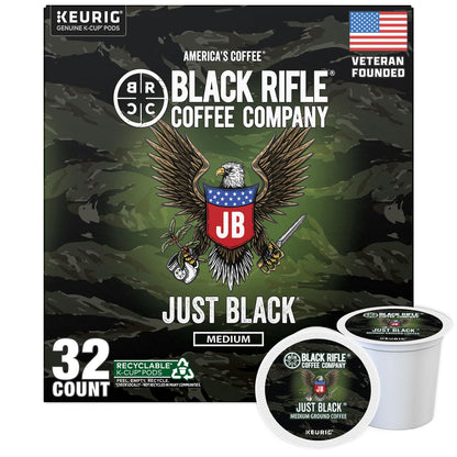 Black Rifle Coffee Medium Roast K Cup Coffee Just Black 32 Count