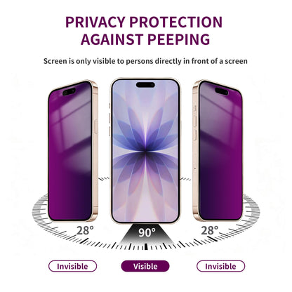 2 Pack Privacy Screen Protector for iPhone 17 Pro Max Tempered Glass 6.9'' Private Saver Anti-Spy Eye Protection Anti-Scratch Full Coverage No Bubble