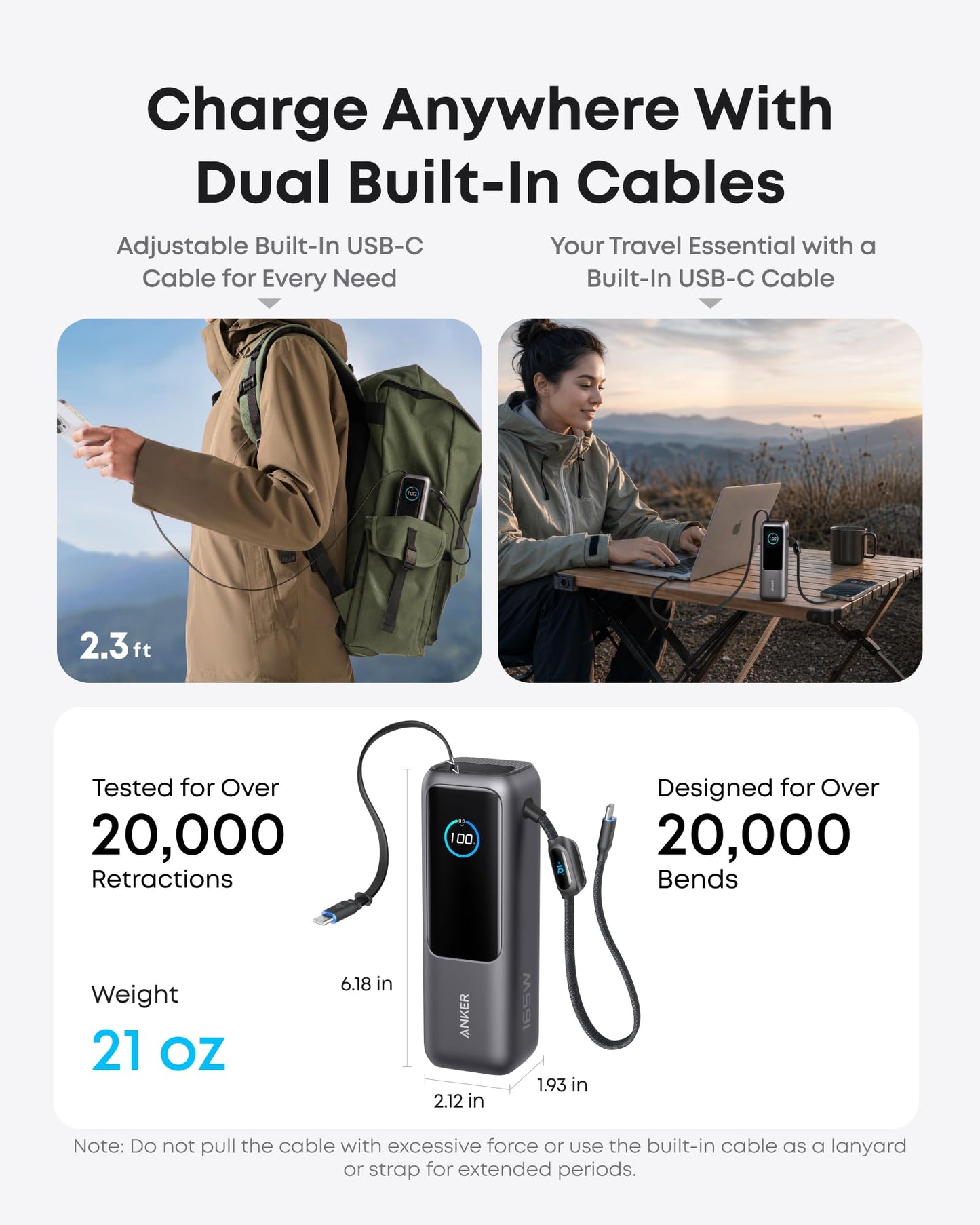 Anker Laptop Power Bank, 25,000mAh Travel Essential with 165W Total Output