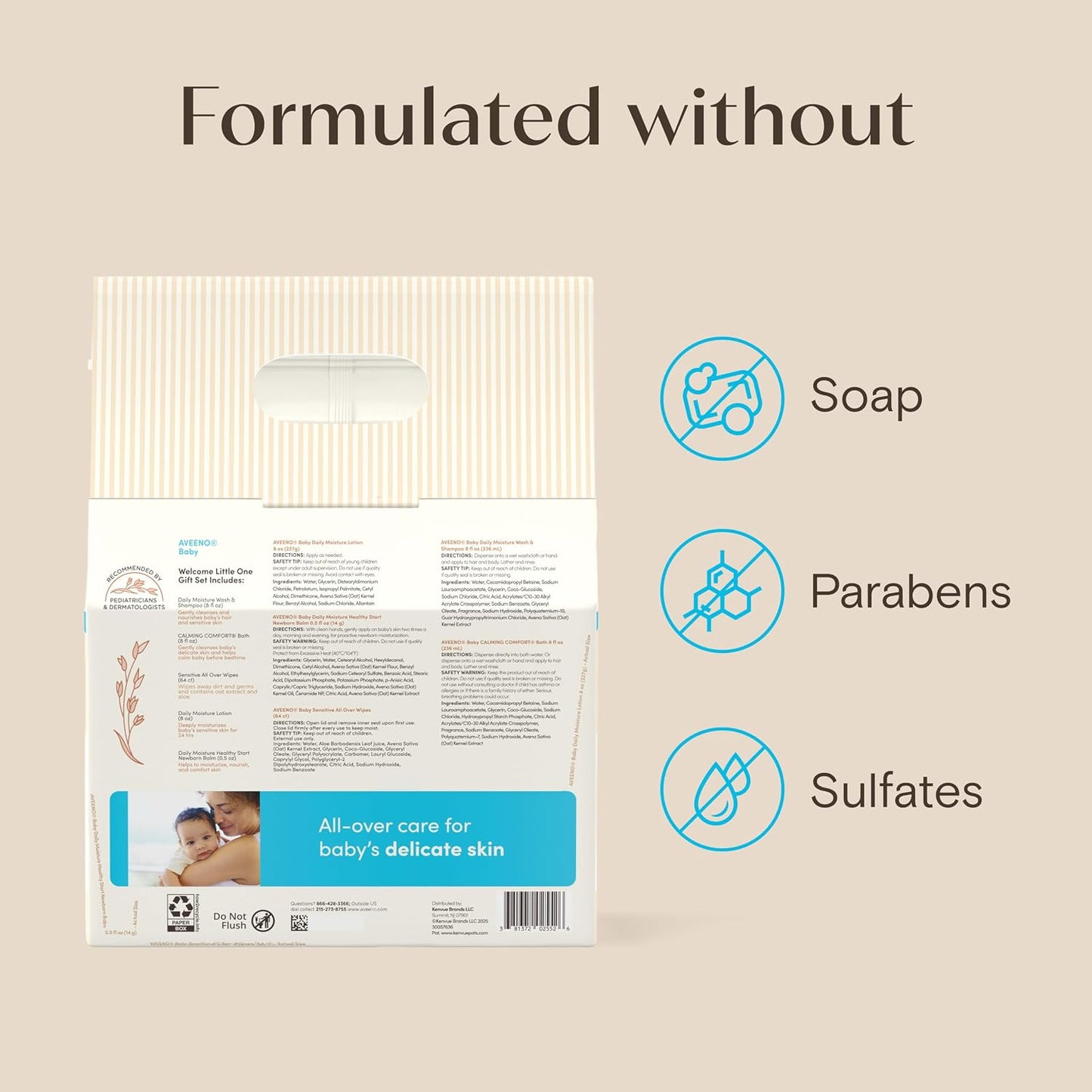 Aveeno Baby Welcome Little One Gift Set, Baby Essentials Set, 5 Items