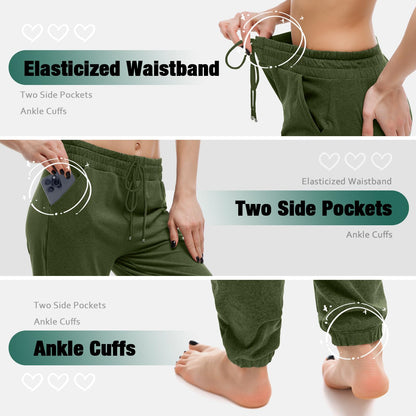 Walifrey Joggers with Pockets, Drawstring Sweatpants Women