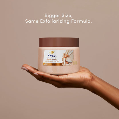 Dove Scrub Macadamia Rice Milk Body Scrub Exfoliates and Deeply 15 oz