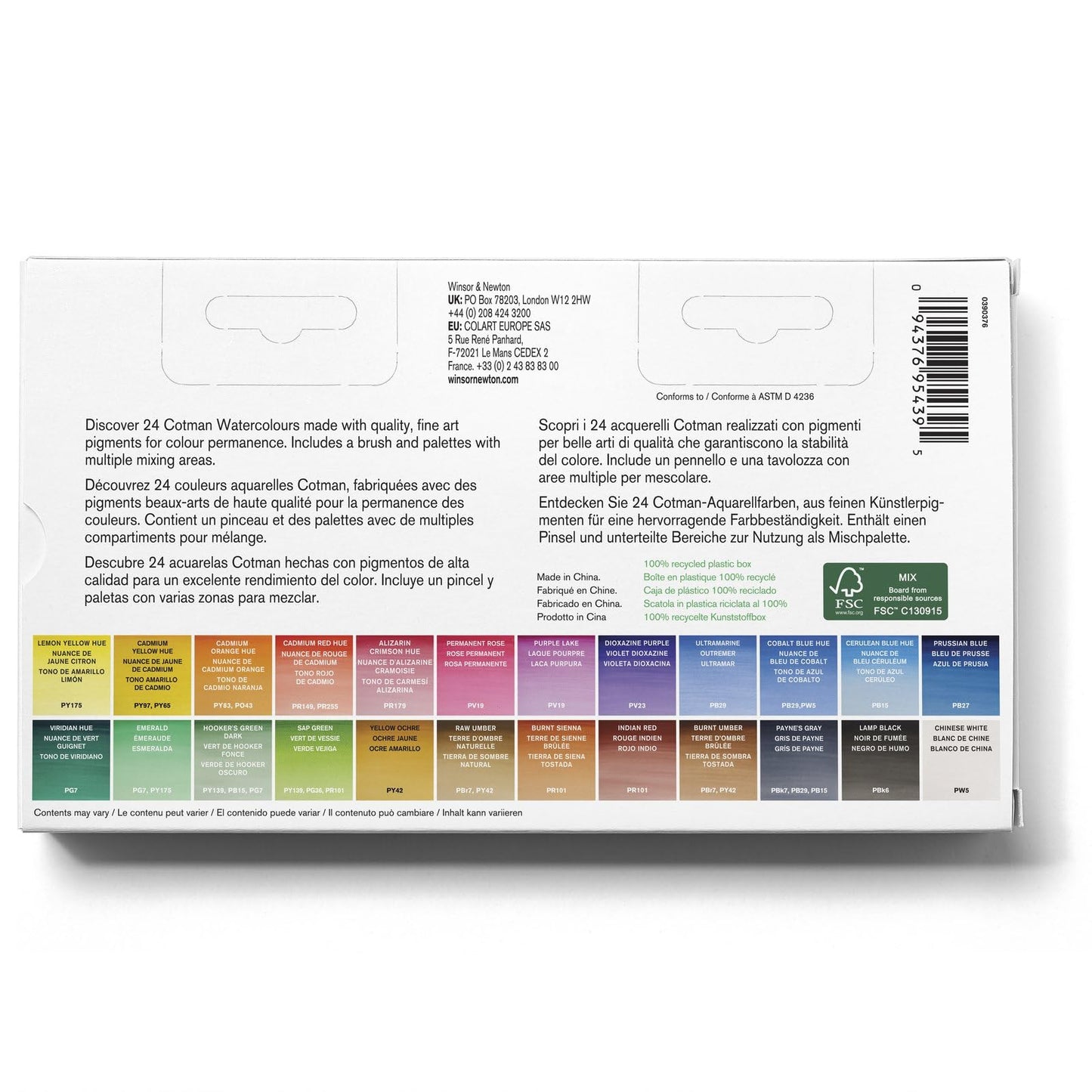 Winsor & Newton Cotman Watercolor Paint Set, Sketchers' Pocket Set