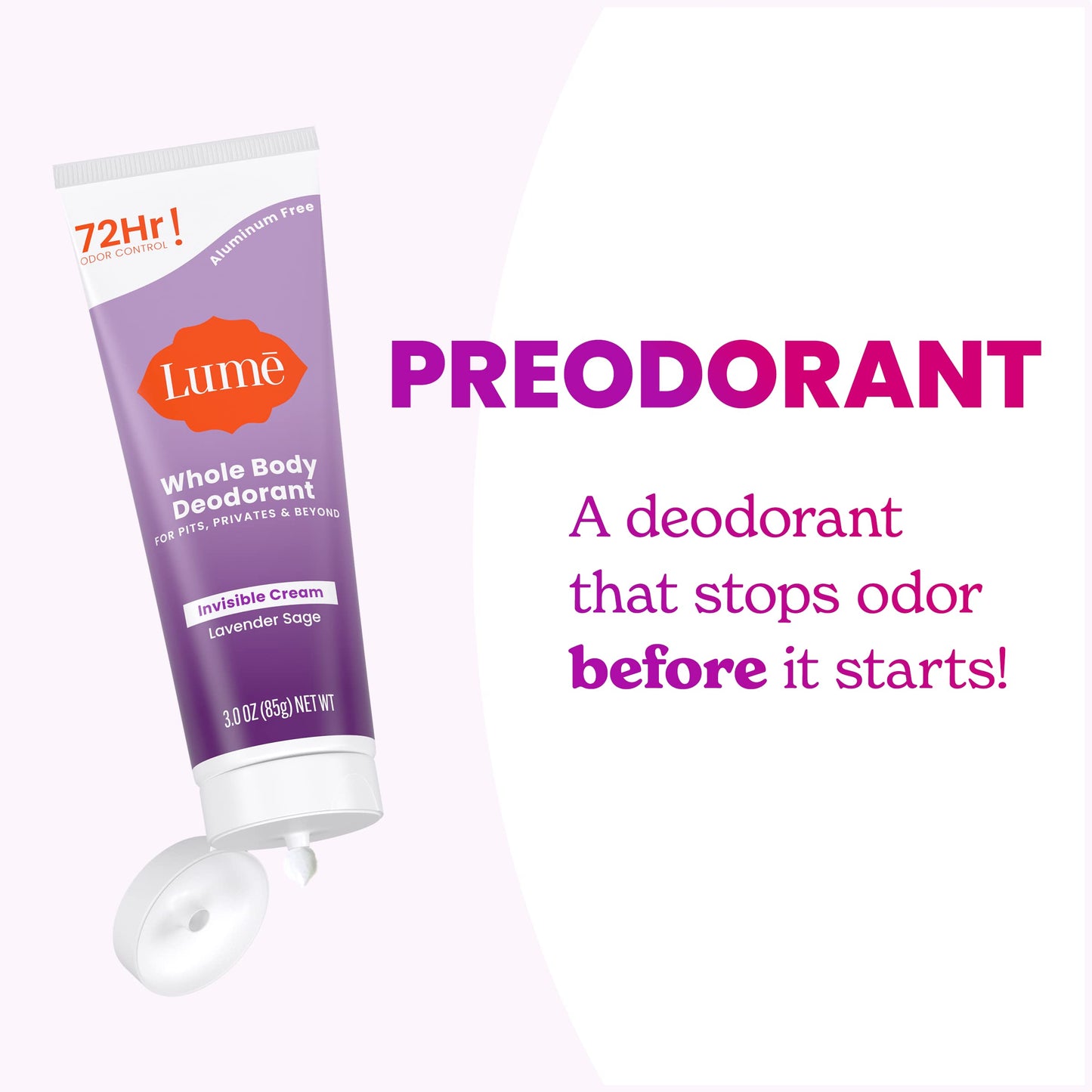 Lume Whole Body Deodorant - Cream Tube - 3 oz (Clean Tangerine)