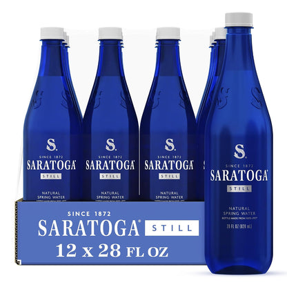 Saratoga Sparkling Water Bottles, 24-Pack – Carbonated Spring Bottled Water – Recycled PET Plastic Bottles – 16 Fl Oz