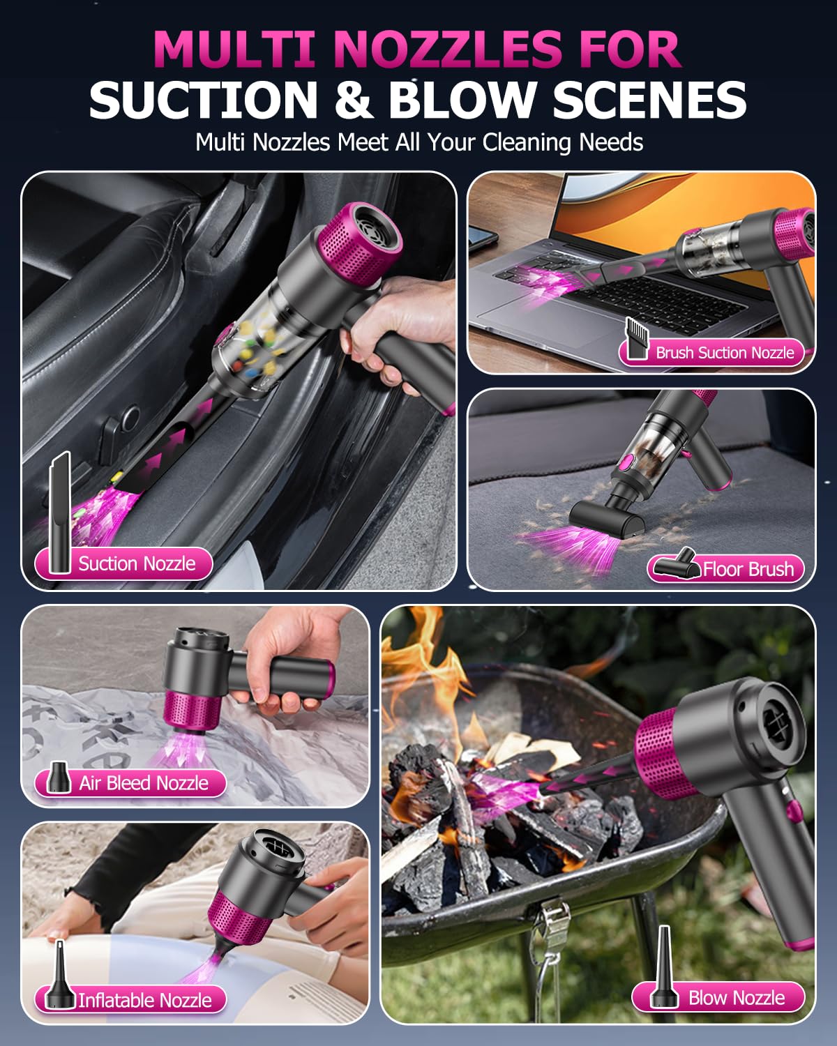 KMM Handheld Car Vacuum Cleaner, Hand Held Vacuum Cleaner and Air Duster
