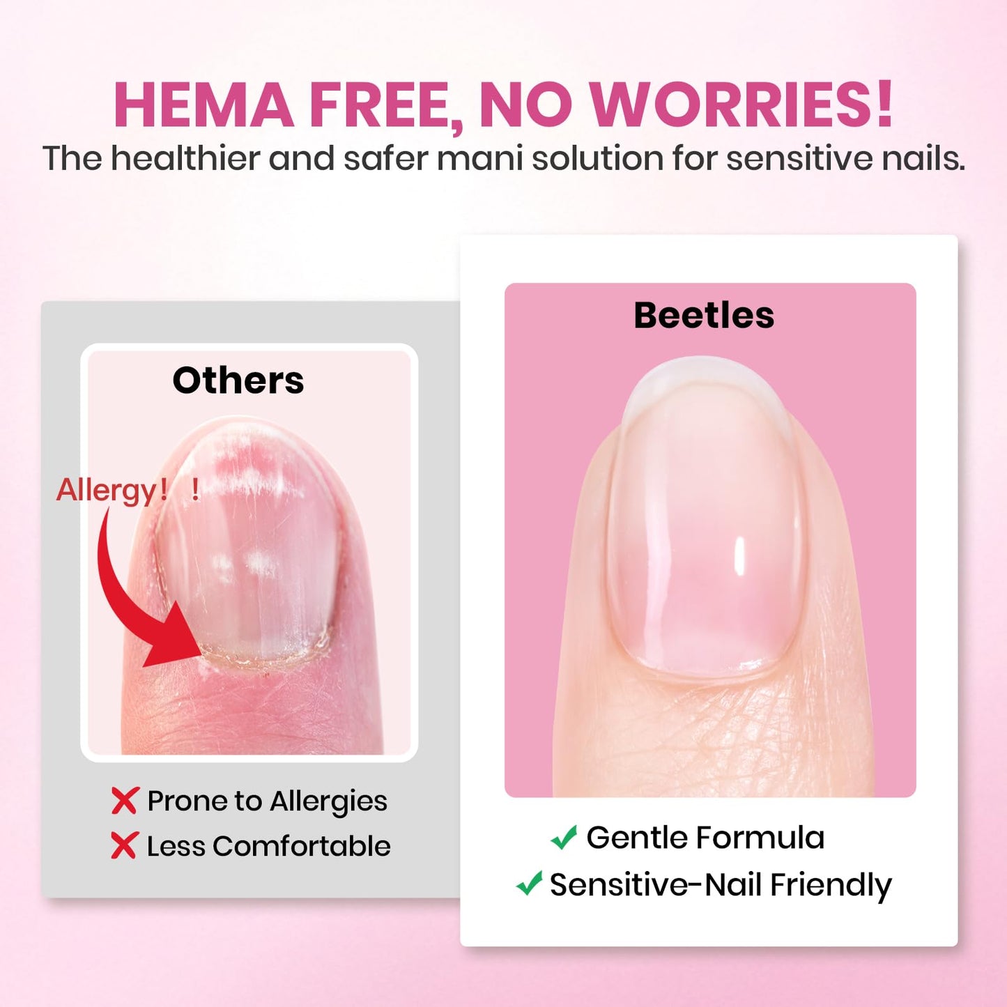 Beetles Soft Gel Nail Tips Short Almond 288pcs in 12 Sizes Etch-X