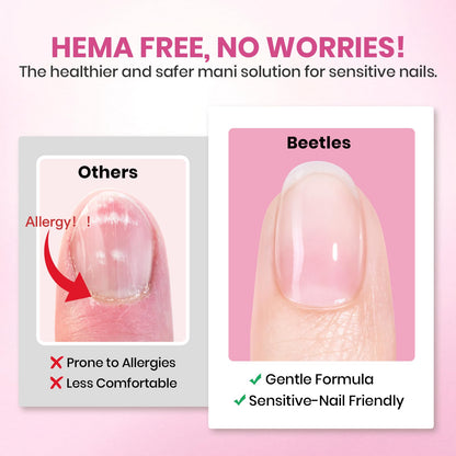 Beetles Soft Gel Nail Tips Short Almond 288pcs in 12 Sizes Etch-X