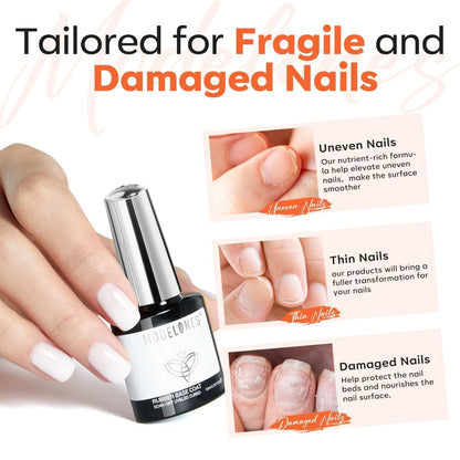 modelones Gel Top Base Coat Set 15ml 2026 Upgrade No Wipe Super Shine