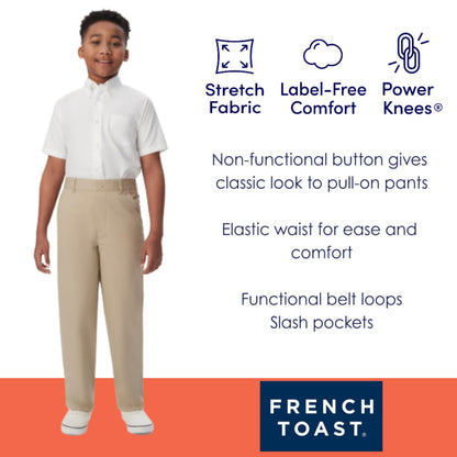 French Toast Boys Pull-On Relaxed Fit School Uniform Pant (Standard & Husky)